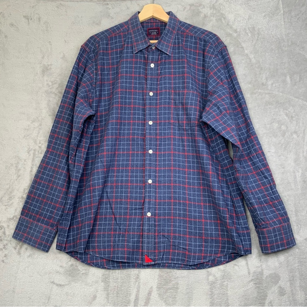 UNTUCKit Plaid Button Down Blue/Red‎ Men’s Size X-Large 100% Cotton Shirt.
